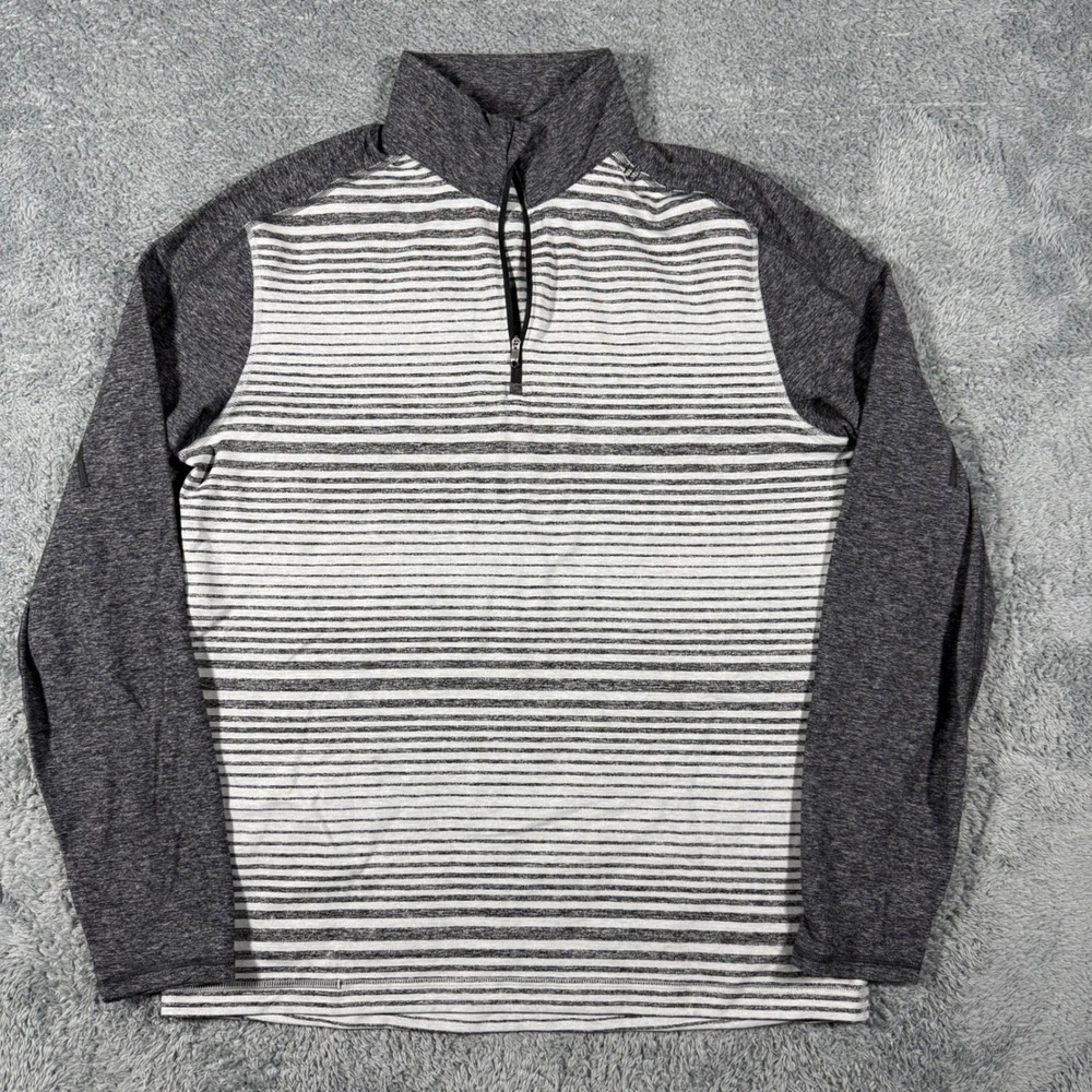 Lululemon Surge Warm 1/2 Zip Akido Striped Sweater Mens XL Performance Comfort